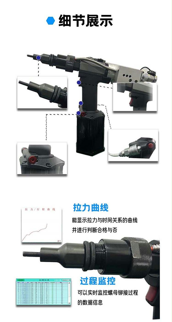 铆接过程监控螺母枪详情图3